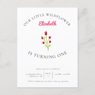 Onze Kleine Wilde Bloem 1e Verjaardag Bloem Minima Briefkaart