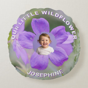 Onze Kleine Wilde Bloem Sering Geranium Aangepaste Rond Kussen