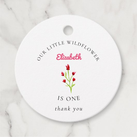 Onze kleine wilde bloem van de eerste vogeldag... bedankjes labels (Voorkant)