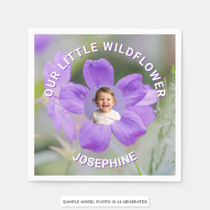 Onze Kleine Wilde Bloem Violet Geranium Aangepaste Servet