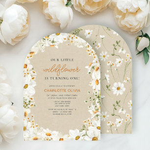Onze Kleine Wildflower Daisy 1e Verjaardag Kaart