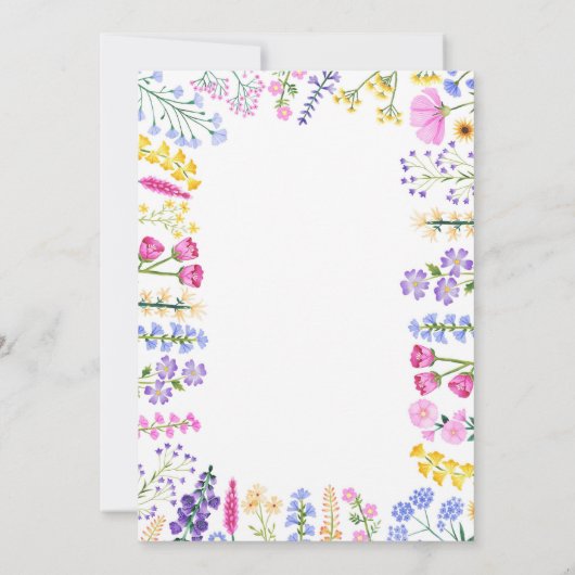 Onze kleine Wildflower Spring Garden Party Bedankkaart (Achterkant)