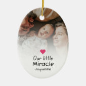 Onze kleine wonder Baby pasgeboren foto Keepsake Keramisch Ornament (Voorkant)