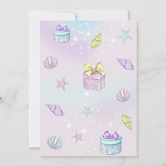 Onze kleine zeemeermin verjaardagsfeestuitnodiging kaart (Achterkant)