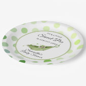 Onze kleine zoete erwt is bijna hier douche papieren bordje (Gekanteld)