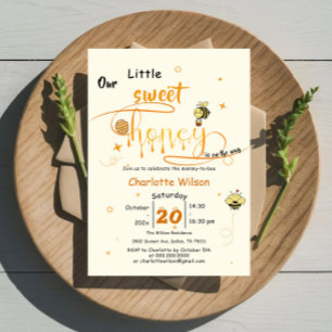 Onze Kleine Zoete Honing Is Op Weg Baby Shower Kaart
