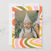 Onze kleine zon zon retro minimale 1e verjaardag kaart (Achterkant)