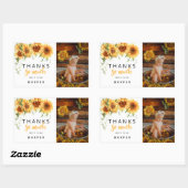 Onze kleine zonnebloem foto verjaardag dank u rechthoekige sticker (Vel)