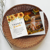 Onze Kleine Zonnebloem Foto Verjaardags Dankjewel 