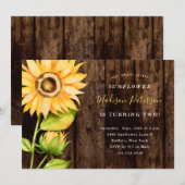 Onze kleine zonnebloem rustieke gele verjaardagsfe kaart (Voorkant / Achterkant)