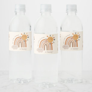 Onze Kleine Zonneschijn 1e Verjaardag Boho Waterfles Etiket