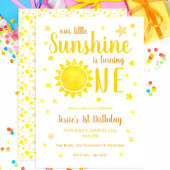 Onze Kleine Zonneschijn 1e Verjaardag Uitnodiging