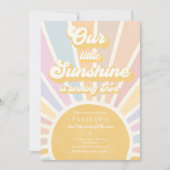 Onze Kleine Zonneschijn 2e Verjaardagsfeest Retro Kaart (Voorkant)