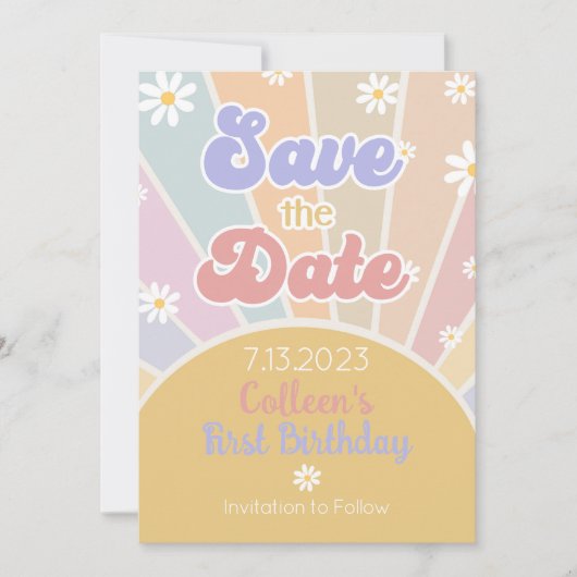 Onze kleine zonneschijn bespaart de datum save the date (Voorkant)