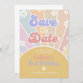 Onze kleine zonneschijn bespaart de datum save the date (Voorkant / Achterkant)
