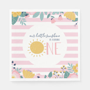Onze Kleine Zonneschijn Bloemstuk, Roze Streep Ver Servet