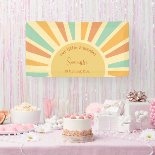 Onze kleine zonneschijn grote zon met roggen verja spandoek (Feest)