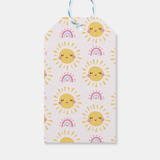 Onze kleine zonneschijn verjaardag dank u cadeaulabel (Achterkant)