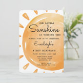 Onze kleine zonneschijn wordt 1, 1e verjaardag kaart (Staand voorkant)