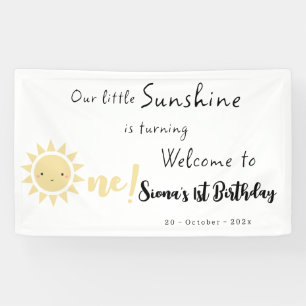 Onze Kleine Zonneschijn Wordt Eén Cute Verjaardag Spandoek