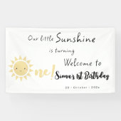 Onze kleine zonneschijn wordt een schattige verjaa spandoek (Horizontaal)