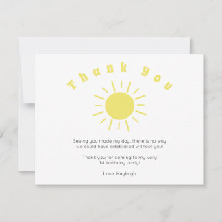 Onze kleine zonneschijndag Dank je wel. Bedankkaart