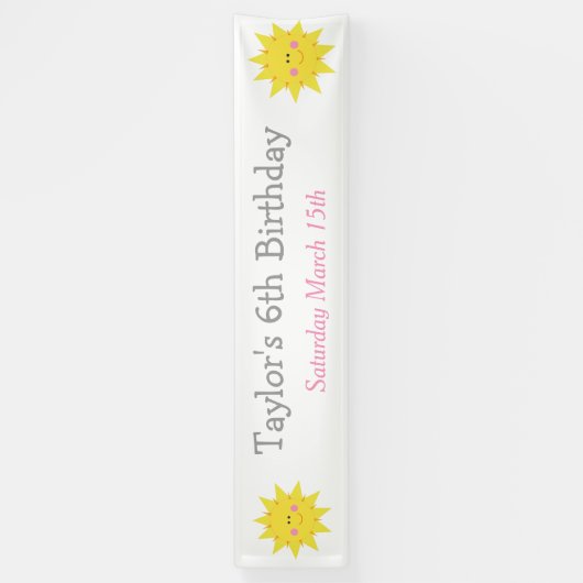 Onze kleine zonneschijndag spandoek (Verticaal)