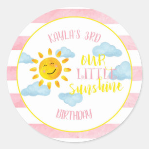 Onze kleine zonnige veer ronde sticker