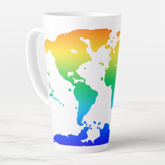 Onze kleurrijke planeet latte mok (Linkerhoek)