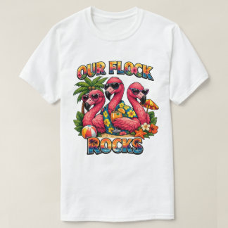 Onze Kudde Rocks Grappige Flamingo Tropisch T-shirt