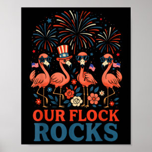 Onze Kudde Rocks Patriottische Flamingo Voor Manne Poster