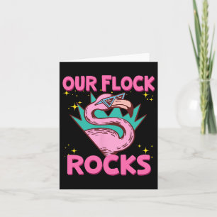 Onze kudde rotsen flamingo bijpassende familie vak kaart