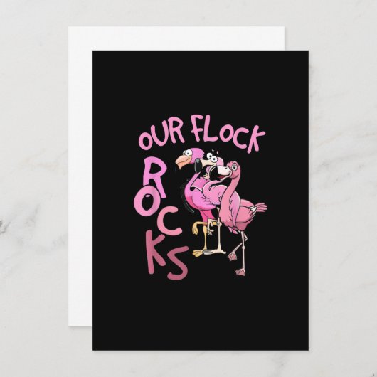 Onze kudde zet flamingo's op elkaar afgestemd op f kaart (Voorkant / Achterkant)