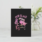 Onze kudde zet flamingo's op elkaar afgestemd op f kaart (Staand voorkant)