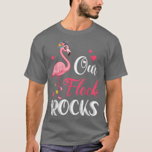 Onze kudde zet flamingo's op elkaar afgestemd op f t-shirt