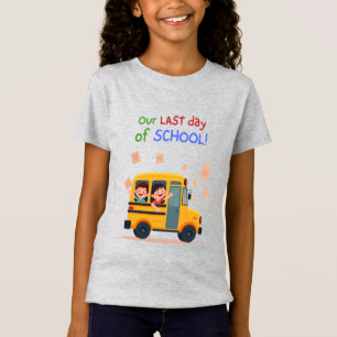 Onze laatste schooldag - Leuke Kinder bus T-shirt