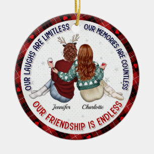 Onze lach is grenzeloos - Bestie gepersonaliseerd- Keramisch Ornament