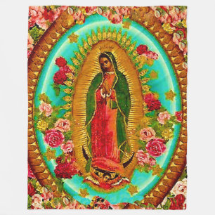 Onze Lady Guadalupe Mexicaanse Saint Virgin Mary Fleece Deken
