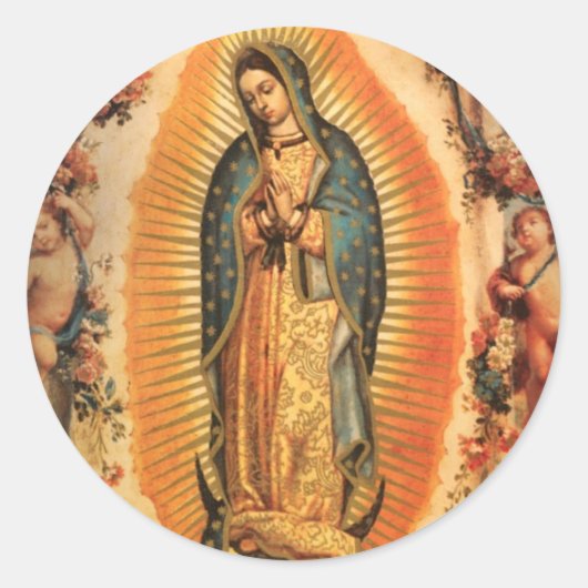 ONZE LADY GUADALUPE RONDE STICKER (Voorkant)
