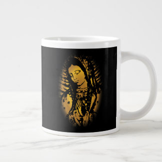 Onze Lady of Guadalupe koffiebeker goud en zwart Extra Grote Beker