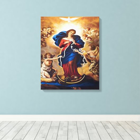 Onze Lady Undoer der Knots Canvas Afdruk (Insitu (Houten vloer))