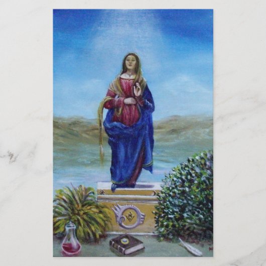 ONZE LADY VAN LICHTE Madonna van maculair begrip Briefpapier (Voorkant)