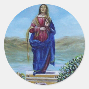 ONZE LADY VAN LICHTE Madonna van maculair begrip Ronde Sticker