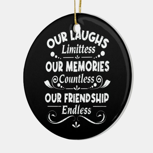 Onze Laughs grenzeloze herinneringen ontelbare vri Keramisch Ornament (Links)