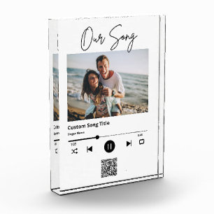 Onze Lied Huwelijksmuziek Scan QR-code Acryl Fotoblokken