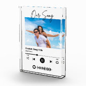 Onze Lied Trouwmuziek Scannable Code Acryl Fotoblokken (Rechts)