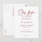 Onze liefde is niet geannuleerd weddenschap uitste briefkaart (Voorkant / Achterkant)