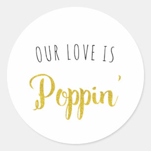 Onze Liefde is Popcorn' gunst Ronde Sticker