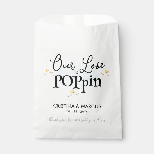 Onze Liefde Laat Popcorn Springen Bedankzakje (Voorkant)