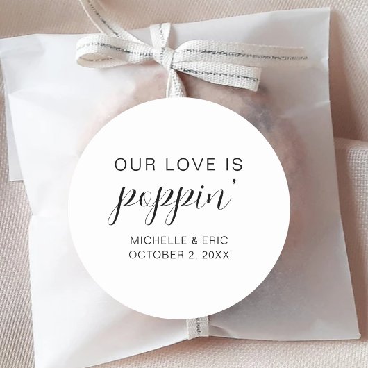 Onze Liefde Spatelt Verlovingsfeest Ronde Sticker